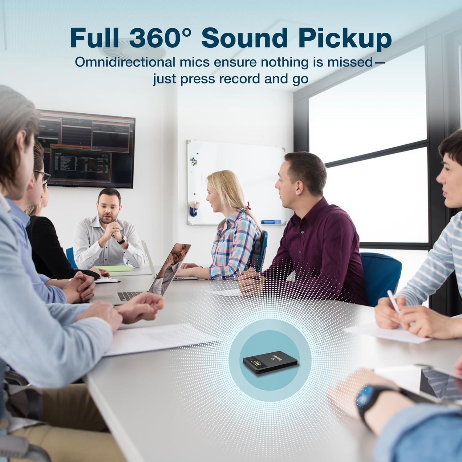 Turonic L813 AI Voice Recorder with AI Technology – 128GB, USB-C, Dual Mics, Noise Canceling, Transcription, File Security, Compact Design for Work, Study, and Interviews