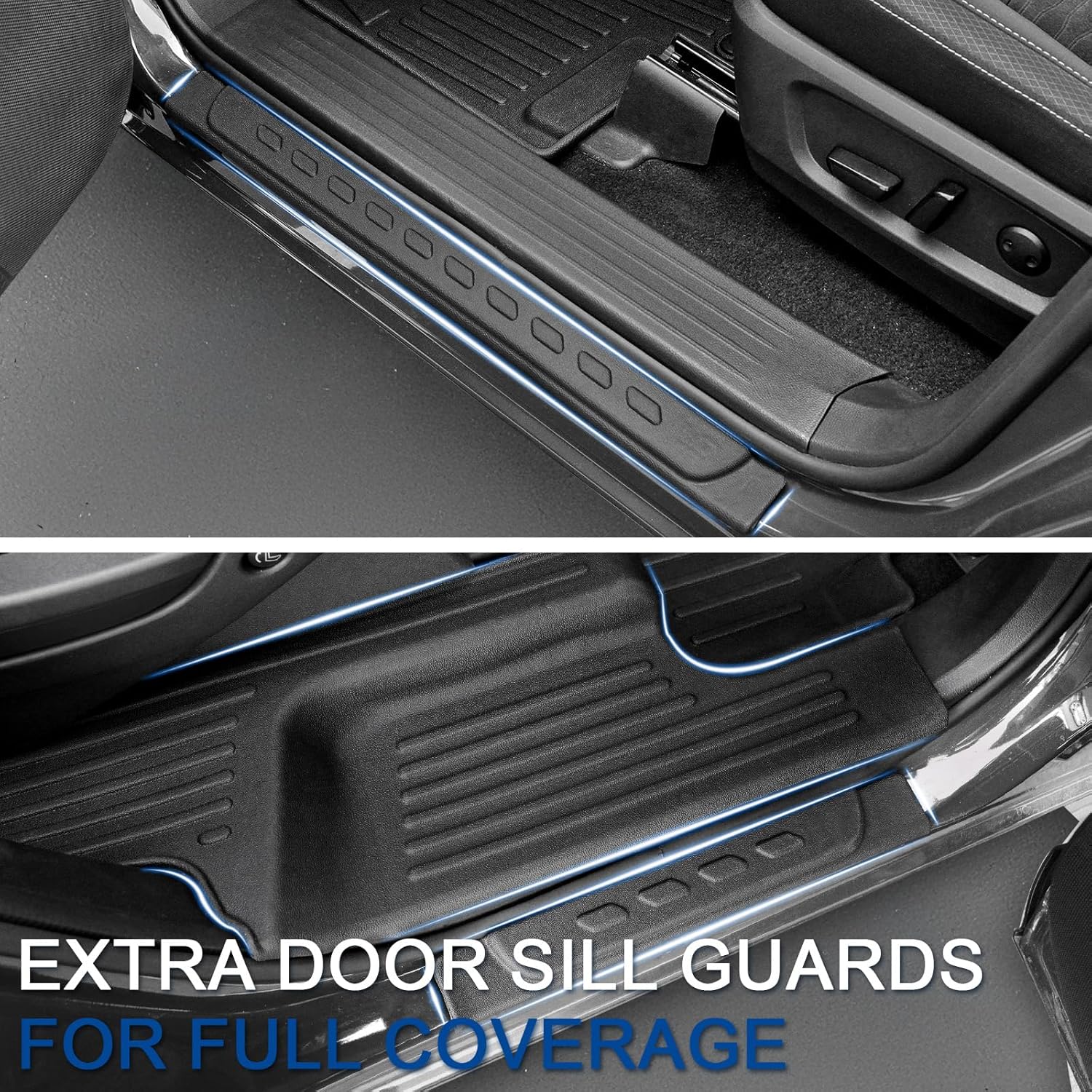Floor Mats Cargo Mat Set for 2022-2025 2026 Nissan Pathfinder 7/8 Seats Car Mat Accessories, All Weather TPE Cargo Liner Backrest Mat Trunk Lower Mat Door Sill Protectors(Floor Mats Set)