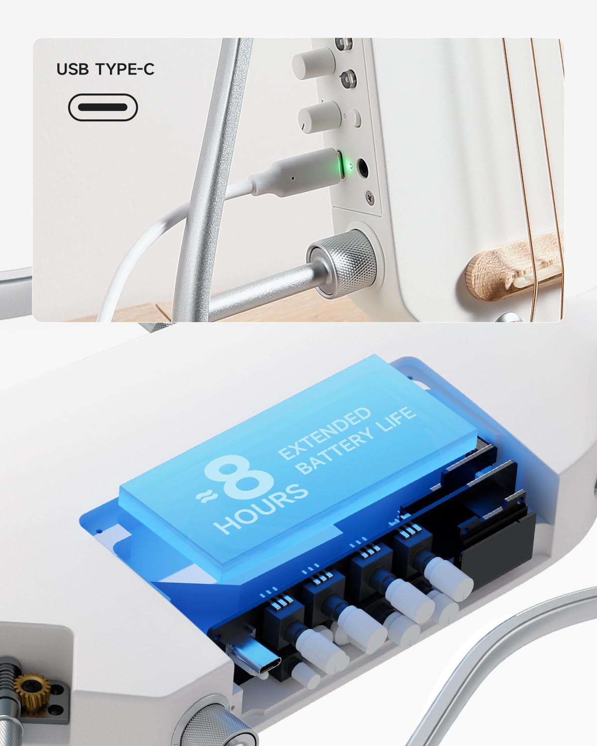 Donner Acoustic Electric Guitar HUSH I PRO Travel Guitar with Multiple Effect Modes Smart Guitarra Kit of Earphone, Gig Bag, Strap, Charging Cable, Sunburst