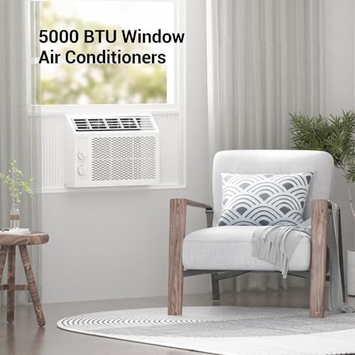 MightyAirX 5000 BTU Smart Window Air Conditioner, Cools Up to 150 Sq. Ft, Small Room AC Unit, Dehumidifier, Fan Cools, Easy Install