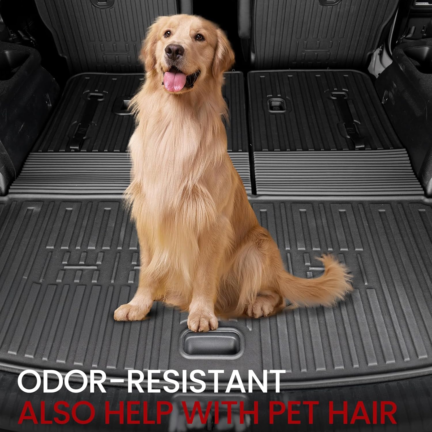 Floor Mats Cargo Mat with Backrest Mats for 2020-2025 Kia Telluride 7/8 Passenger Car Mats Accessories, All Weather TPE Protectors Cargo Liner Seat Back Covers(Floor Mats+2-in-1 Cargo Mat)