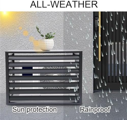 Aluminum Ac Unit Covers Outdoor, Privacy Screens Fence Panels for Air Conditioners Trash Bins, Isolate Pets, Fallen Leaves, Anti Theft(Gray,110cm)