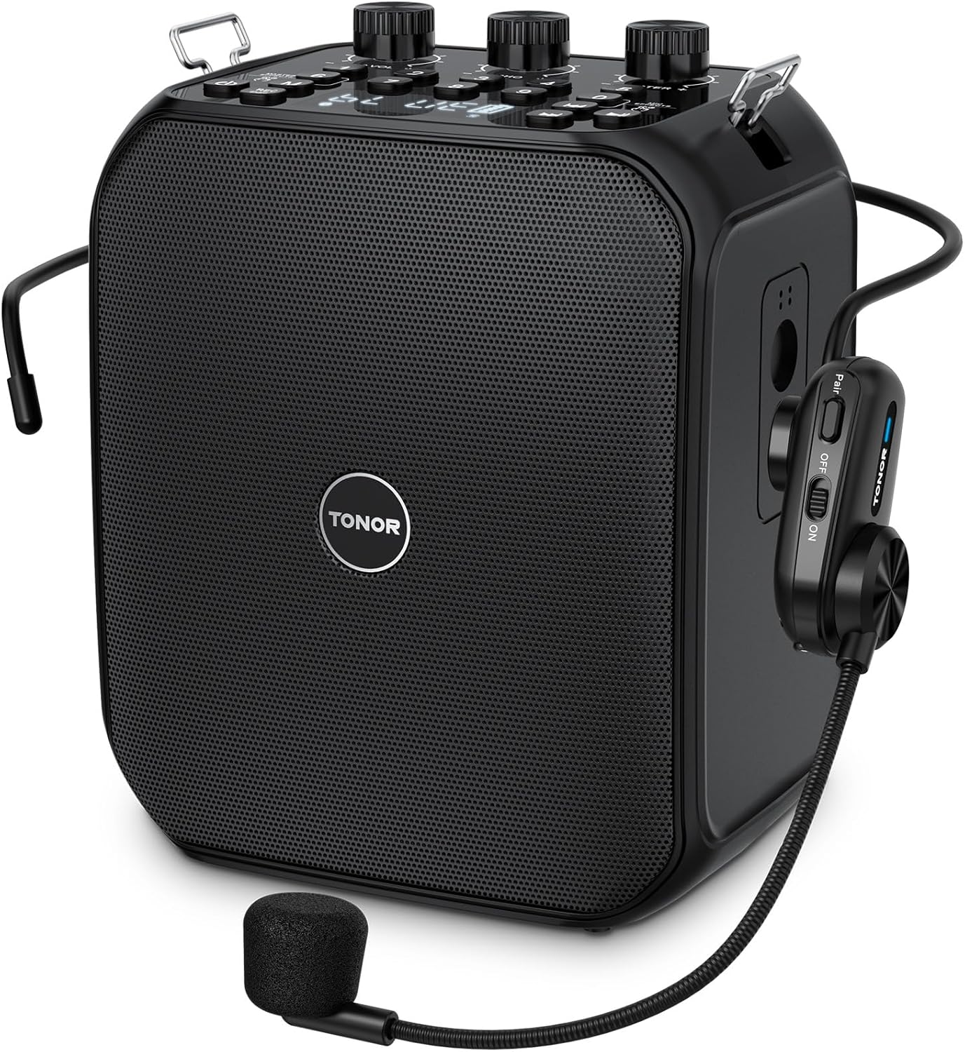 TONOR 6000mAh Rechargeable Voice Amplifier 50W, Bluetooth Personal PA System with Wireless Headset Mic & Waistband, Portable Megaphone Speaker for Classroom, Training, Teaching, Speech, Tour Guide K13