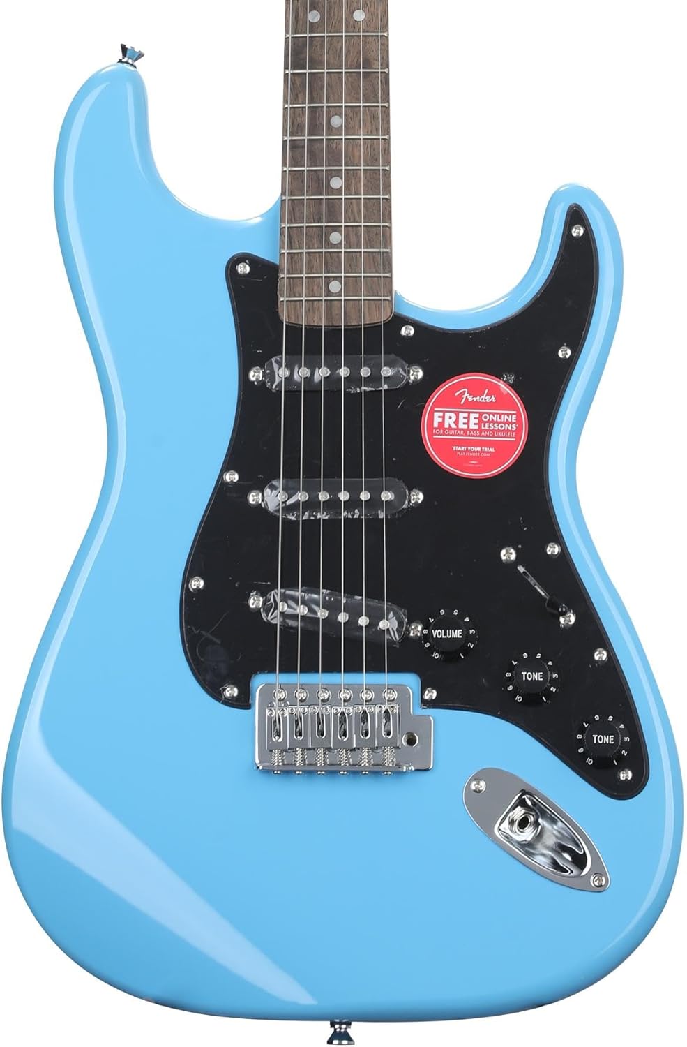 Fender Squier Sonic Stratocaster Electric Guitar - California Blue, Laurel Fingerboard, Includes Tuner and Strap