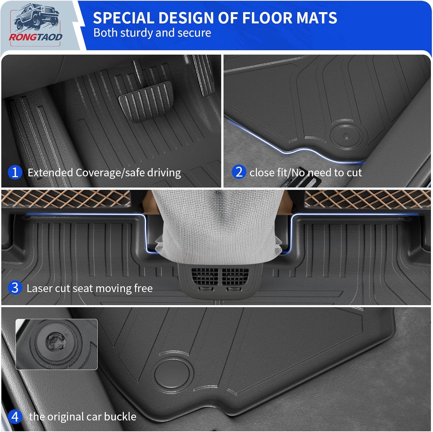 Rongtaod Floor Mats Compatible with 2025 2026 Chevrolet Equinox GMC Terrain NO EV Trunk Mat Trunk Liner Cargo Liner Door Still Protector Chevy Equinox Accessories (Floor Mats Full Set 10pcs)