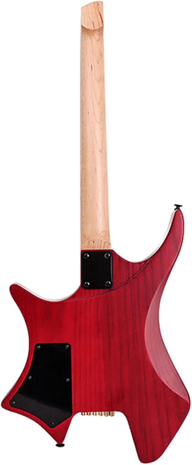 VENEKA Headless Electric Guitar Professional 24-Fret Headless Special-Shaped Electric Guitar Mute Travel Portable 6-String Electric Guitar (Color : 01)