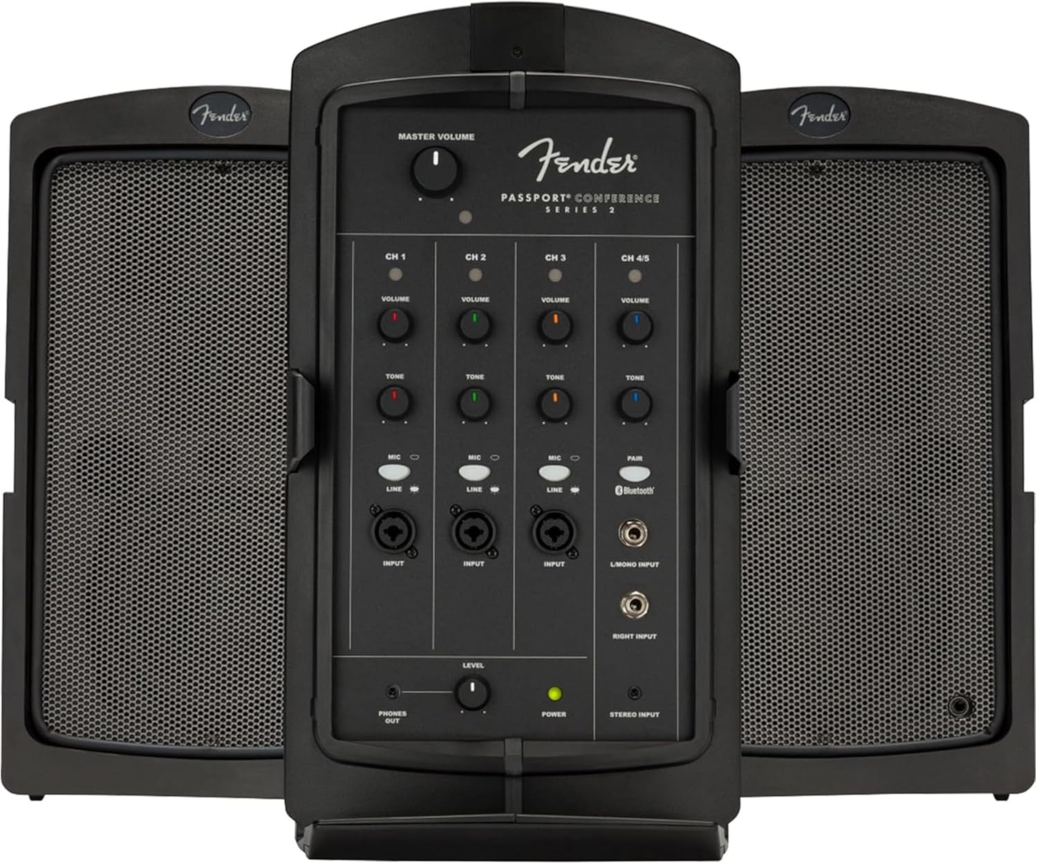 Fender Passport Conference S2 Portable PA System Bundle with Microphone Kit, Compact Speaker Stands, and Instrument Cable