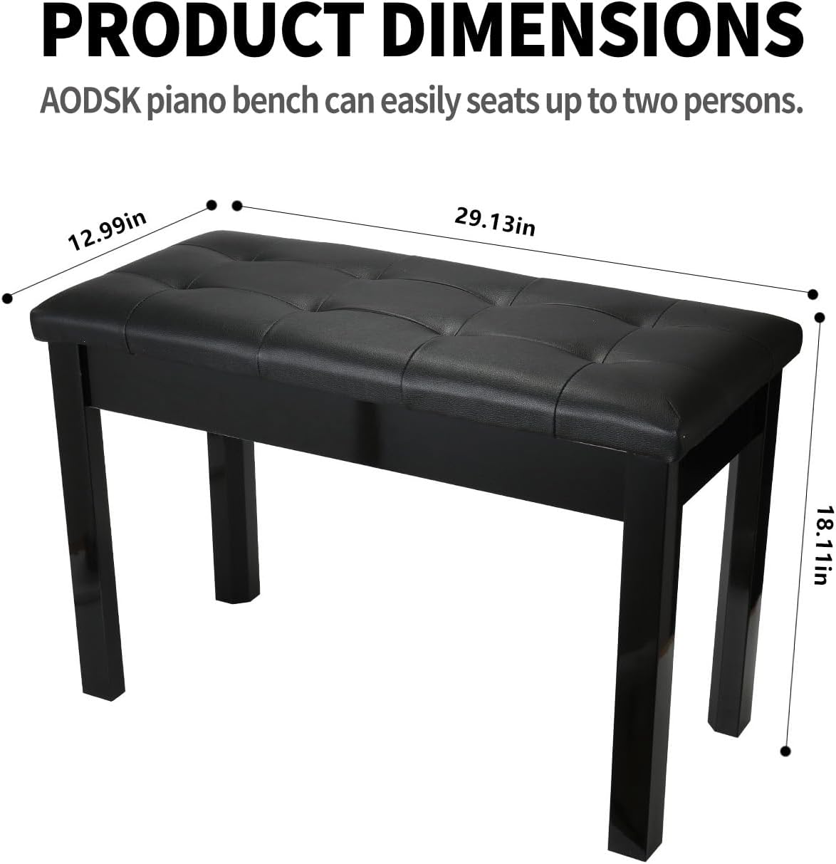 AODSK 88 Key keyboard piano, Portable Digital Piano with Wooden stand Set+Wooden Duet Piano Bench with Padded Cushion and Storage Compartment