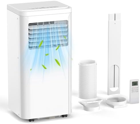 ZAFRO 8000BTU 3-IN-1 Portable Air Conditioners, Air Conditioner with 3 Speeds, i AC with Remote Control/Timer/LED Display