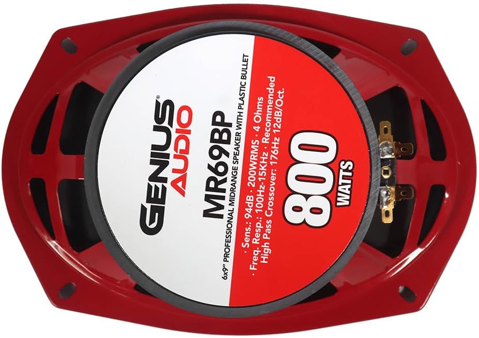 Genius MR69BP 6X9 Midange Speaker Whit Bullet Plastic - 1.5