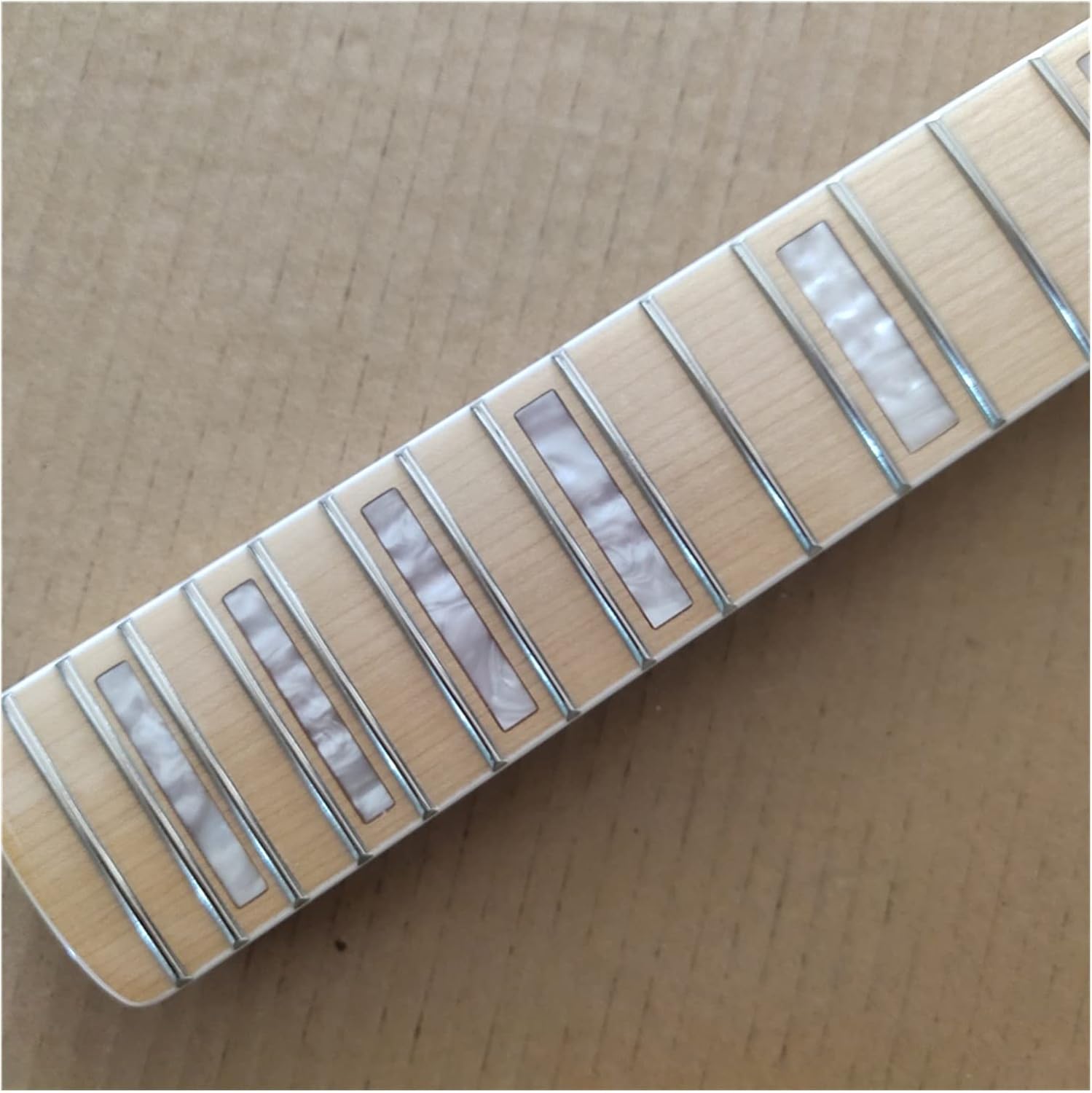 Maple Electric Guitar Neck 22 Frets Maple Fretboard Real Inlay Parts Unfinished Guitar Neck
