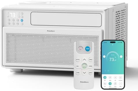 PhiloDeco Energy Star Window Air Conditioner,12000 BTU 520 sq ft. Air Conditioner Window unit with Wifi Inverter Ac, Remote Control, Ultra Quiet & Easy Installation, ECO/24 Timer/Auto Restart