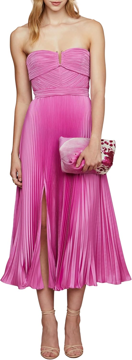 AMUR Women's Harden Pleated Strapless Midi