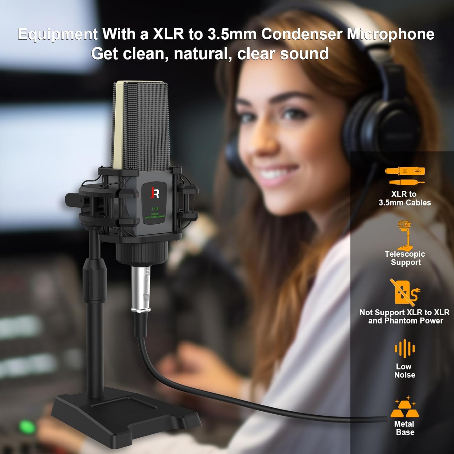 RHM M9 Podcast Equipment Bundle, All-in-One Audio Interface with Microphone & Earphone, 13 Sound Effects, Support Voice Changing/Noise Reduction/Elimination, Great for TikTok, Youtube, Facebook live