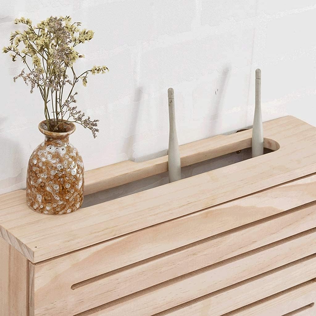 Wooden Wireless Router Storage Box,Wall-Mounted WiFi Storage Box,Wireless Router Storage Shelf Creative TV Set-top Box Wall Storage(31.6 * 7.6 * 17.6cm)