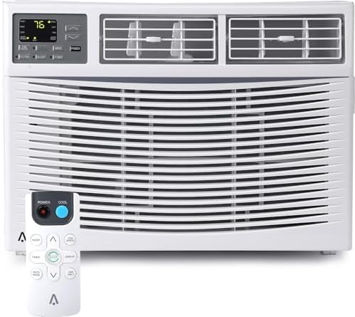 10,000 BTU Window Air Conditioner - Cools 450 Sq.Ft with ECO Mode, Auto Restart, Quiet Operation & 3 Fan Speeds for Bedroom/Living Room