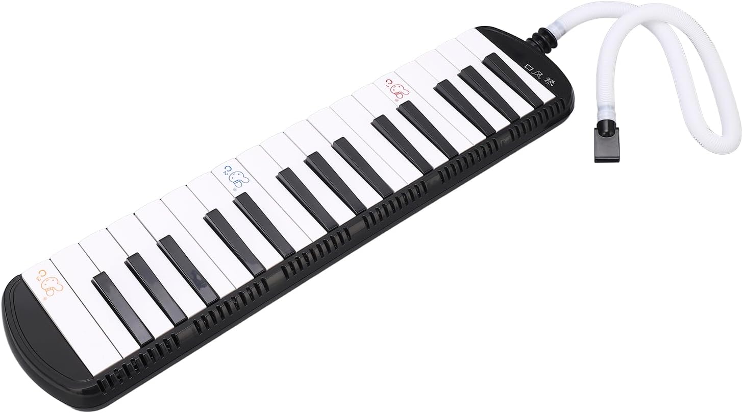 32 Keys Melodica Instrument, Mouthpiece Melodica Air Piano Keyboard Musical Instrument with Carrying Bag (Black)