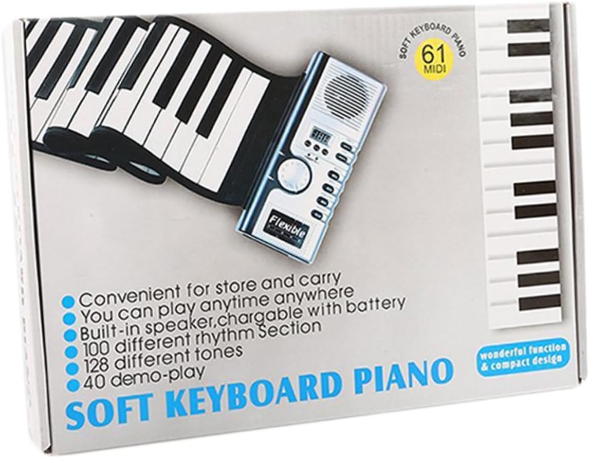 KESYOO 61 Keys Foldable Silicone Keyboard Piano with Speaker Portable Roll-Up Piano for Boys and Girls and Adults for Music Practice and Learning