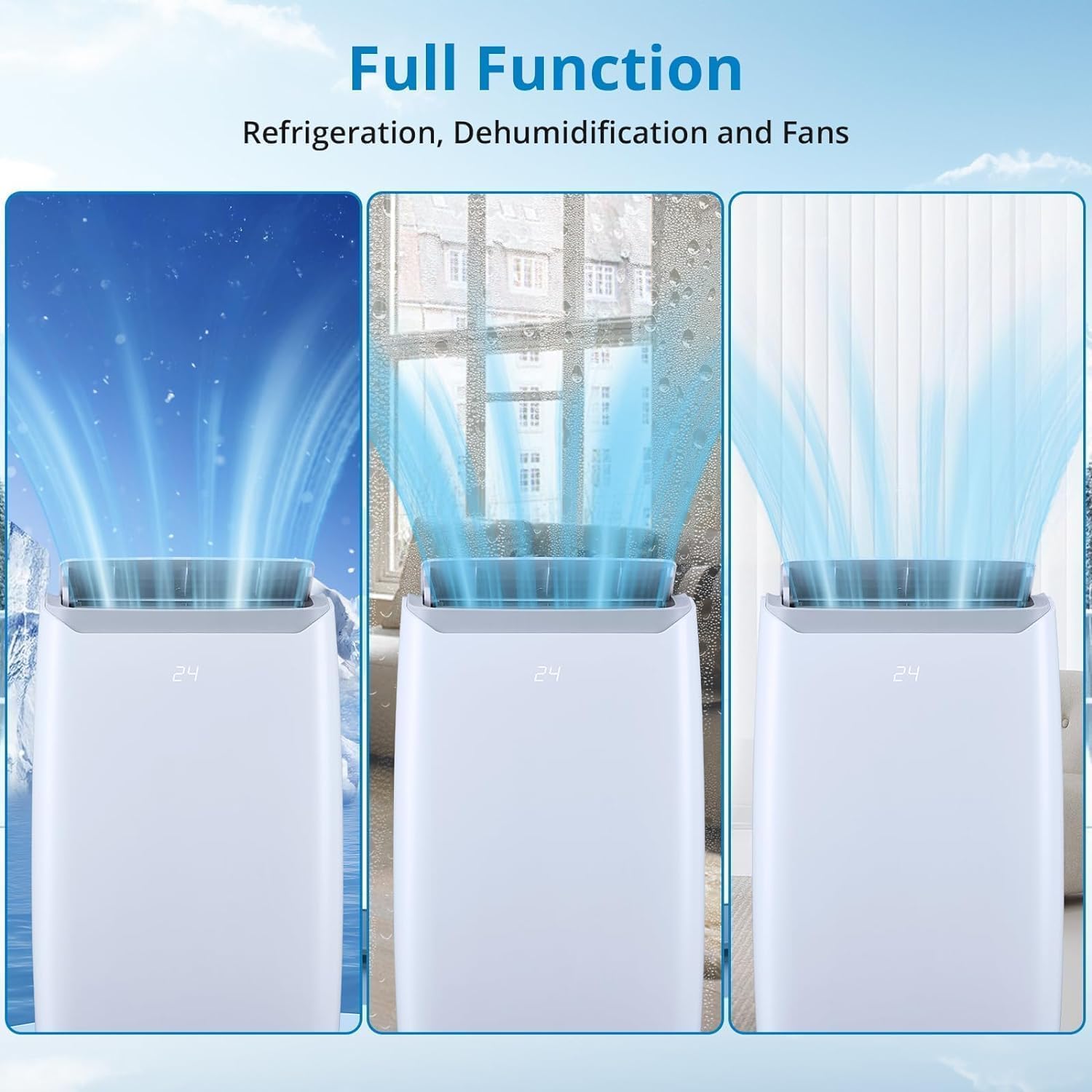 12000 BTU Portable Air Conditioner, AC Unit with Built-in Cool, Dehumidifier & Fan Modes for Room up to 550 sq.ft Conditioner Remote Control, 24 Hour Timer, Installation Kit