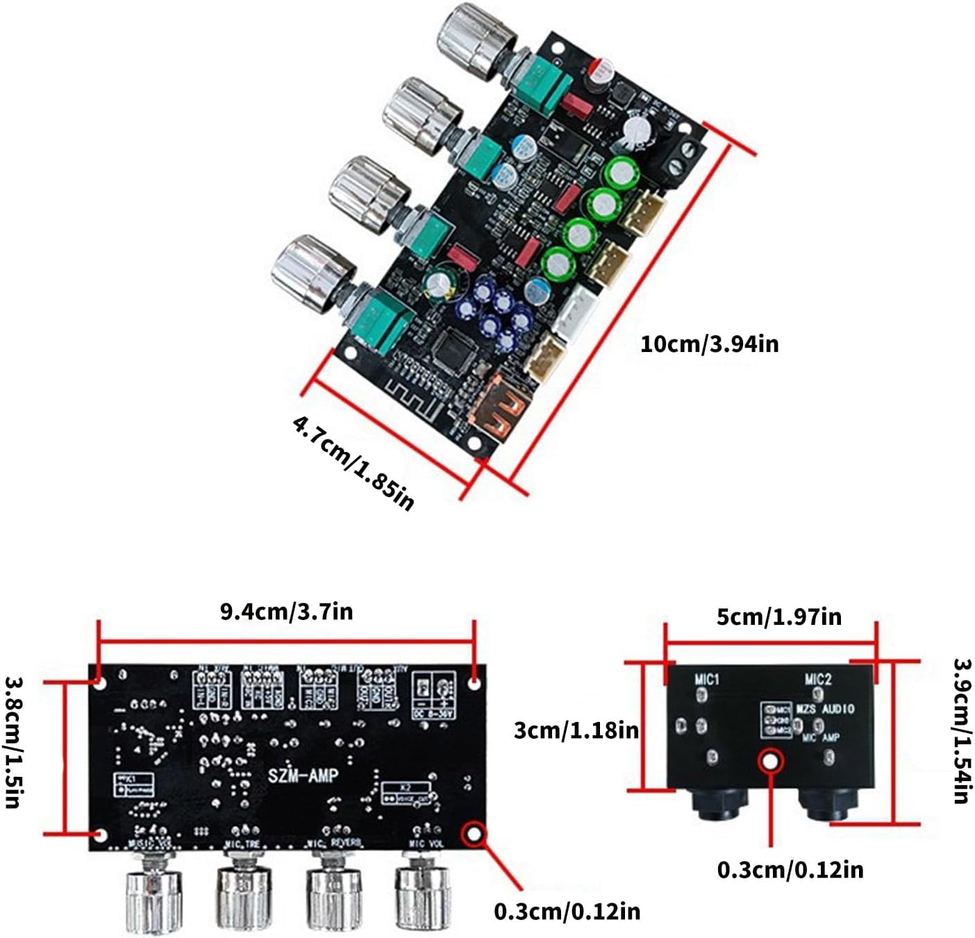 8-36V Professional Karaoke Preamp DSP Mixing Module with Enhanced Reverberation & Sound Control Cable Preamp Board