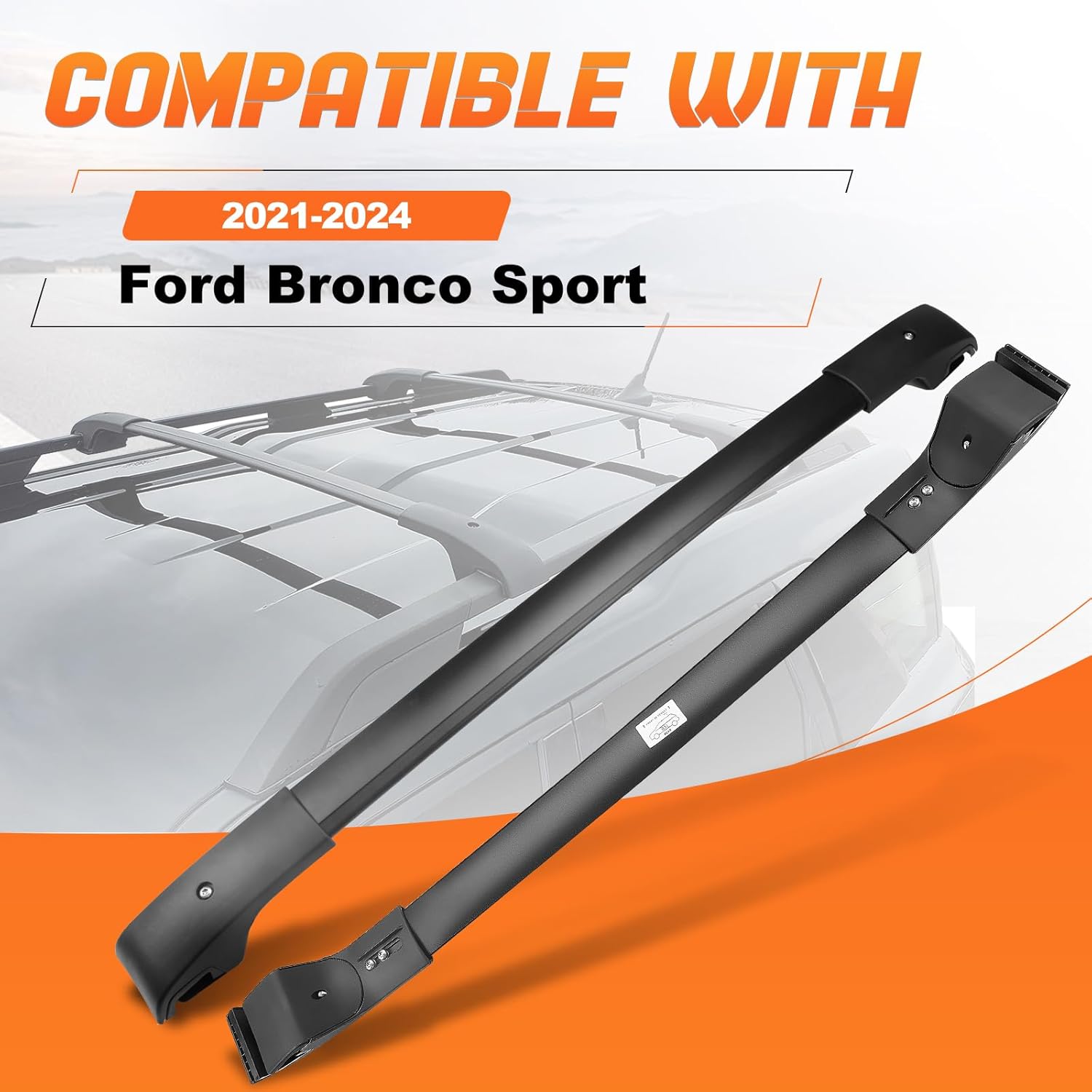 Roof Rack Cross Bars Luggage Carrier Fit for Ford Bronco Sport 2021-2024, Capable of Supporting Up to 200 lbs/90 kg, Ideal for Roof Bags, Roof Boxes, Bike Racks, and Various Other Accessories.