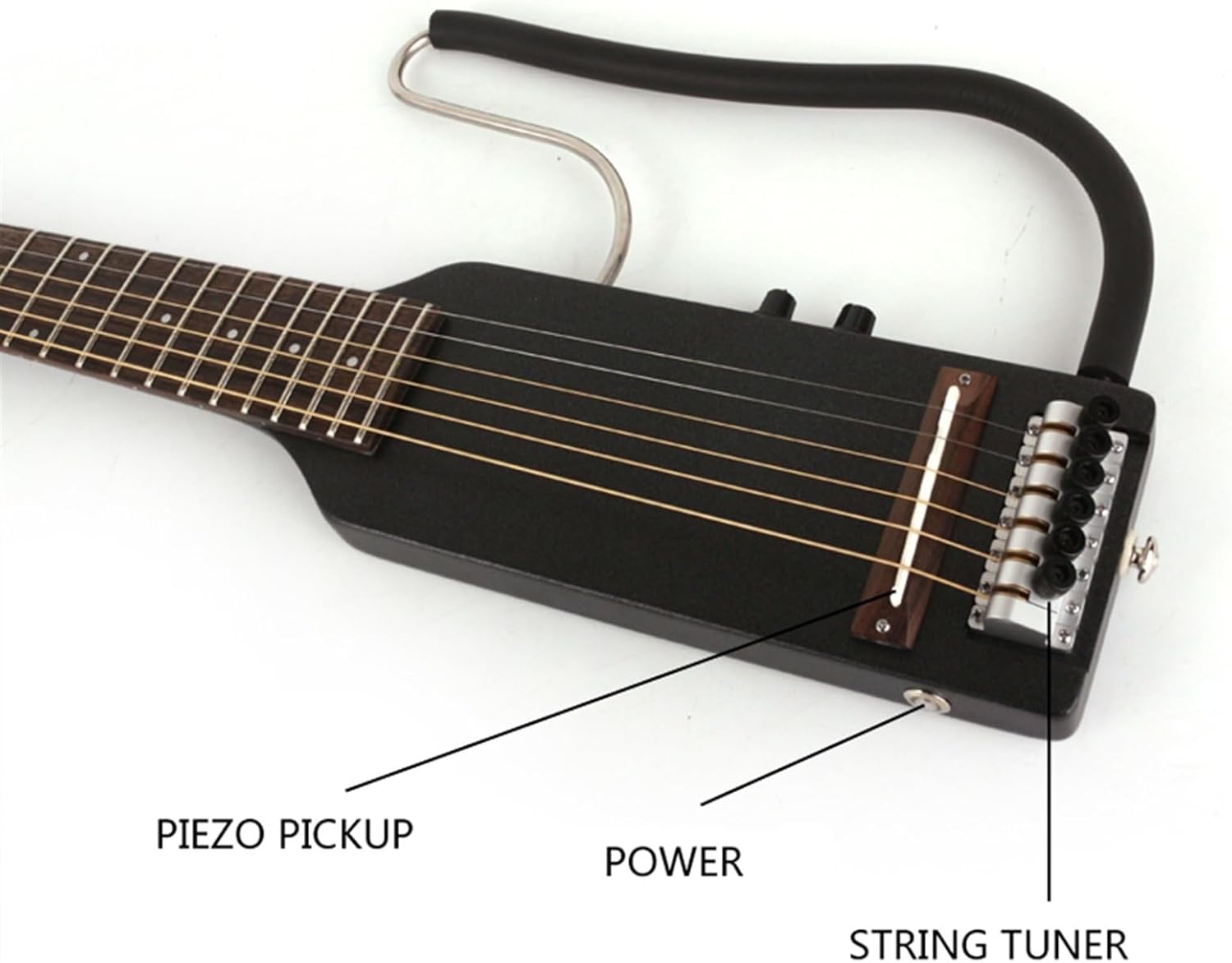 VENEKA Headless Electric Guitar Full Scale Length Headless Silent Travel Electric Guitar Right/Left Hand Portable Foldable Guitar (Color : Right 02)