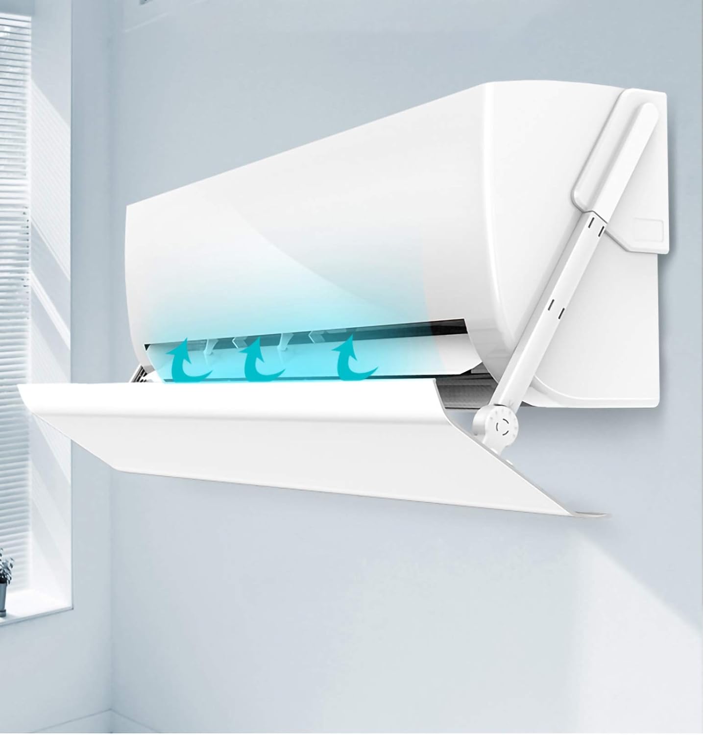 Air conditioner windshield Suitable for Air-conditioning Windshield of Different Sizes, Adjustable Wind Direction Deflector, Household Wall-mounted Air-conditioning Windshield, No Need to Perfora