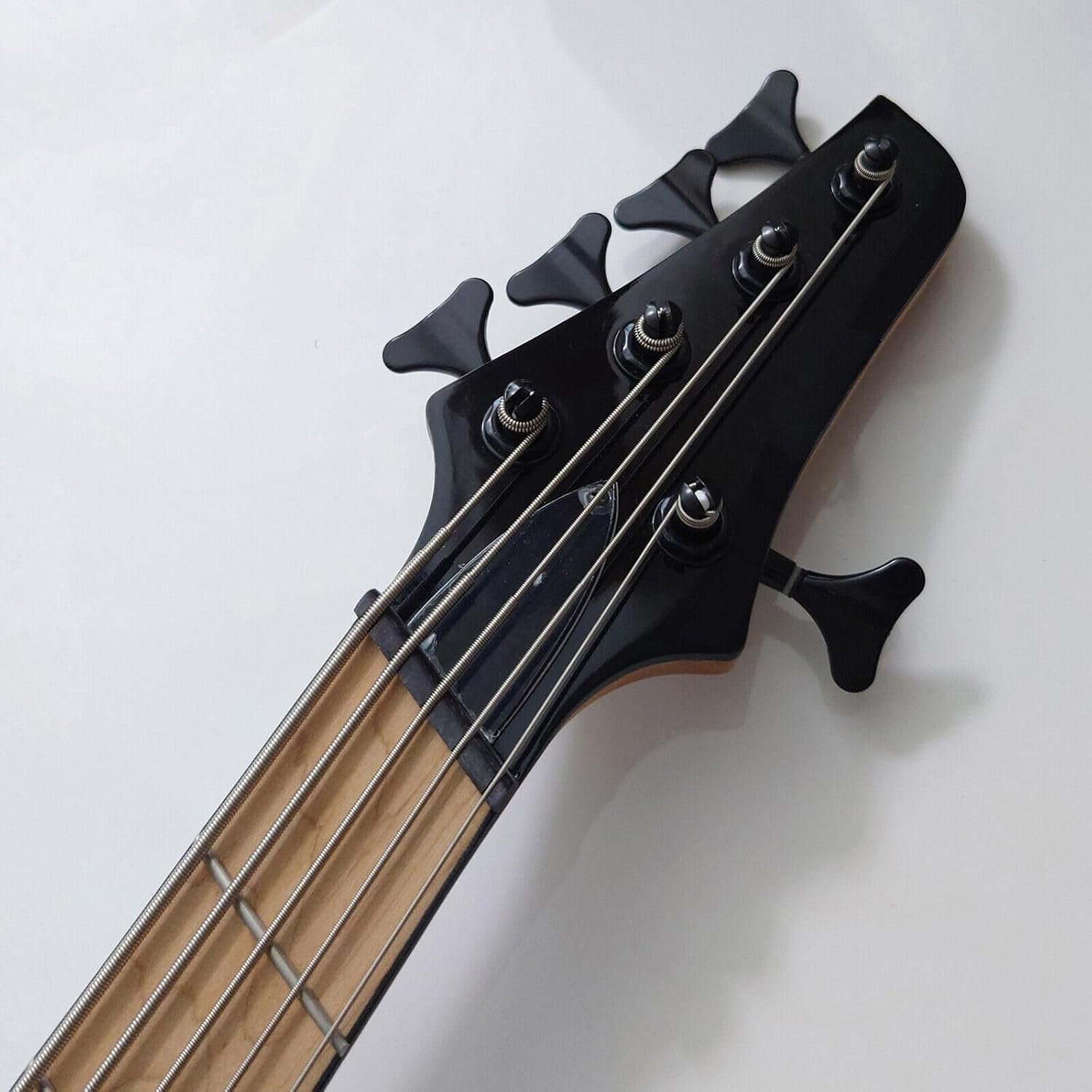 Upgrade 5 String Electric Bass Guitar Fanned Fret Blue Burl Burst Quilt Maple Top Roasted Maple Neck