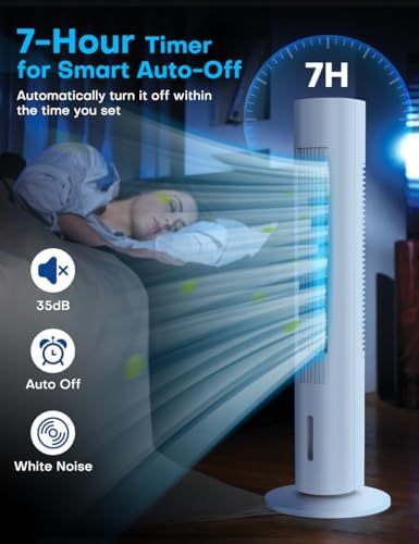 35 INCH Evaporative Air Cooler, 2025 Upgraded Swamp Cooler Air Conditioner w/Cooling Mode, 3 Speeds, Smart Timer for Auto-Off, 20Ft Remote, 70° Wider Oscillation, Air Cooler for Room Bedroom