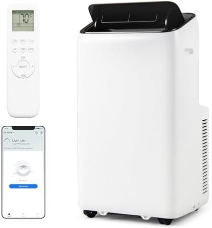 ARLIME 14000 BTU Portable Air Conditioner, 3 in 1 Wifi Enabled Energy-saving Inverter AC Unit w/Fan & Dehumidifier for 650 Sq. Ft Rooms, Sleep Mode, 24H Timer, LED Display, Remote Control & Window Kit