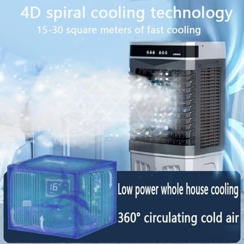Portable Air Conditioner 3-in-1 with Remote, 50L Water Tank, 120° Oscillation, 12H Timer, Cooling Fan for Room & Campervan(110cm)