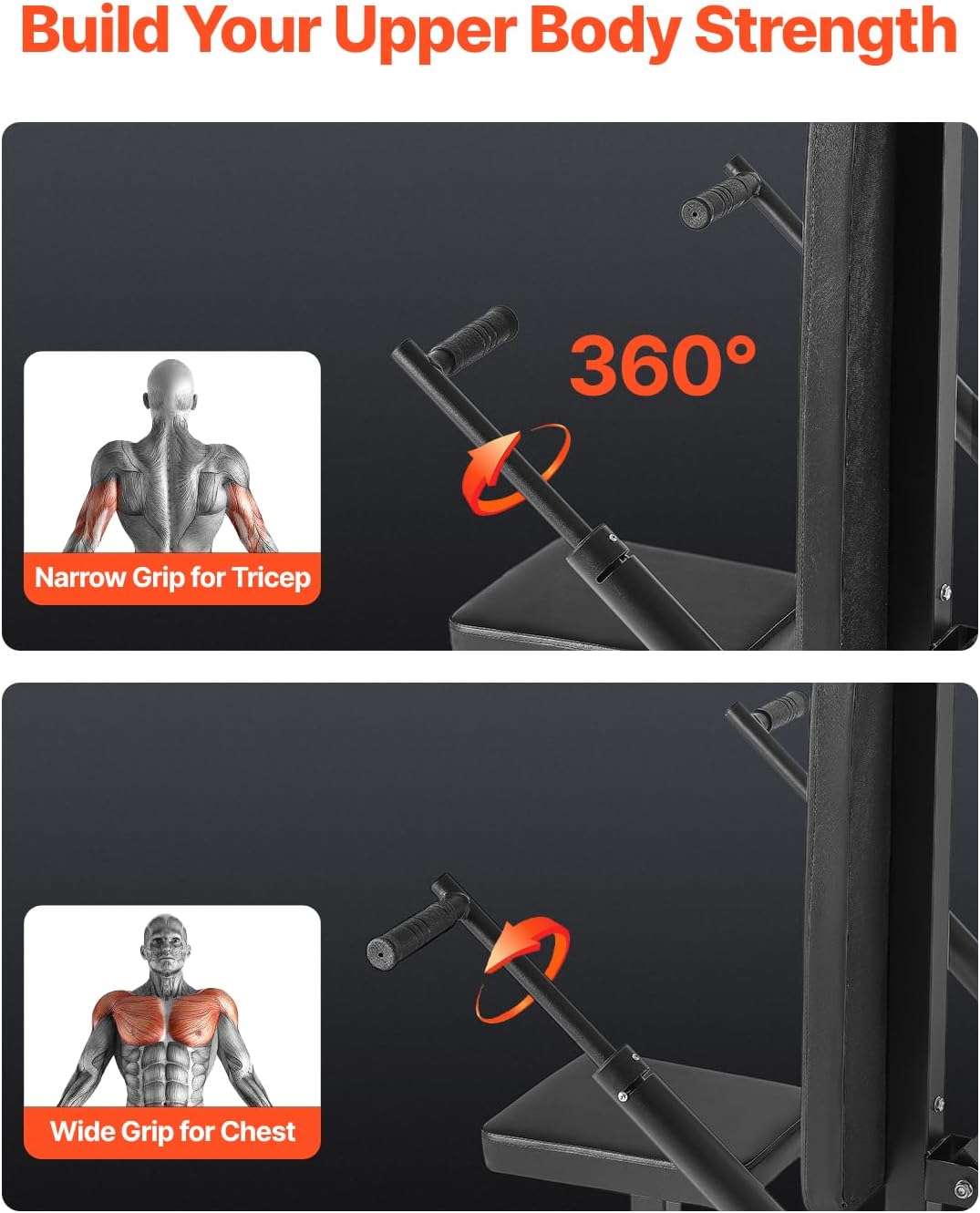 VEVOR Chest Press Machine, Bench Press Set, Adjustable Flat Incline Bench with Independent Converging Arms, Upper Chest Equipment, Fitness Home Gym Equipment Chest