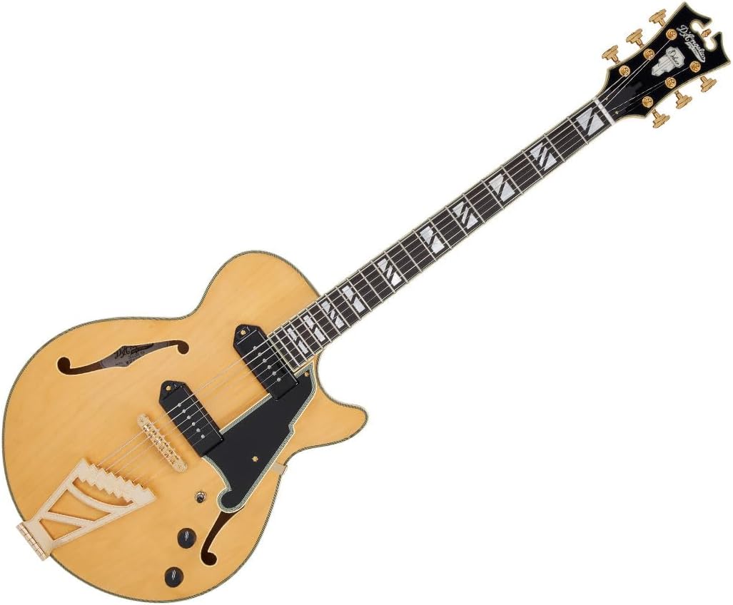 D'Angelico Deluxe SS Baritone Semi-hollowbody Electric Guitar - Satin Honey