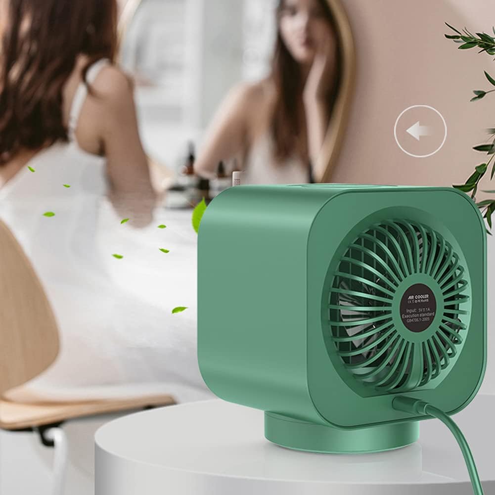 Mini Portable 2 In 1 Air Conditioner Humidifier, Usb Powered Cooling Fan, Three-speed Adjustable Humidification, 2000mah Lithium Battery, Silent, Office Home Desktop Cooling (Pink)