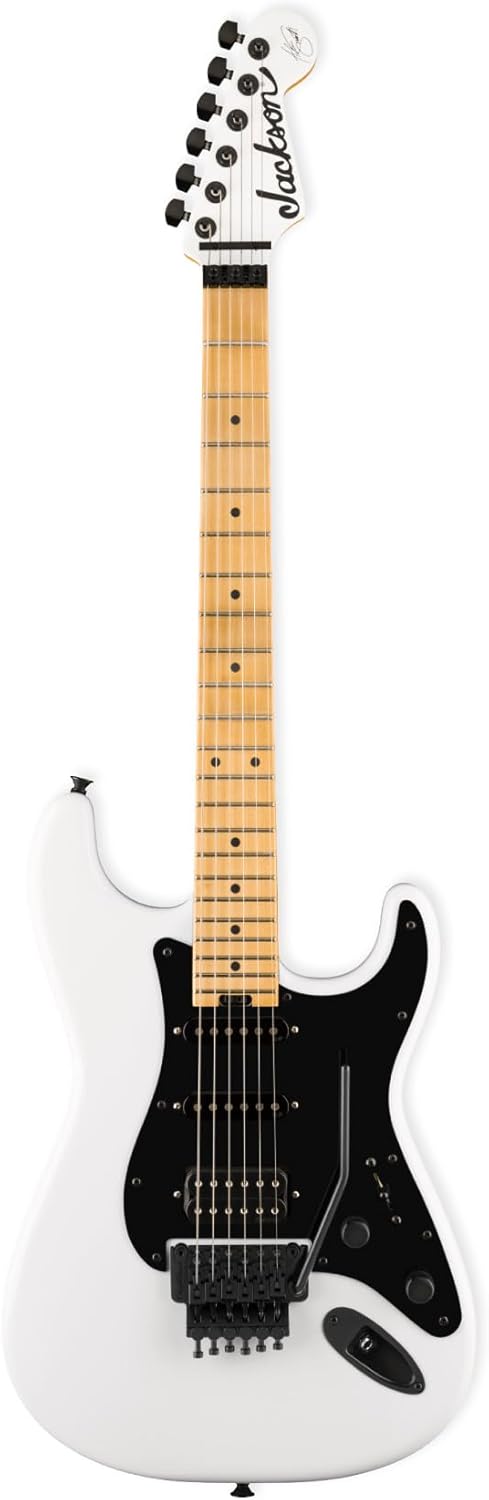 Jackson 50th Anniversary Iron Maiden Adrian Smith Jackson SC1 Right-Handed 6-String Electric Guitar with Alder Body, DiMarzio DP100 Bridge, and Fender Noiseless Sumerian Cobalt Pickups (Snow White)