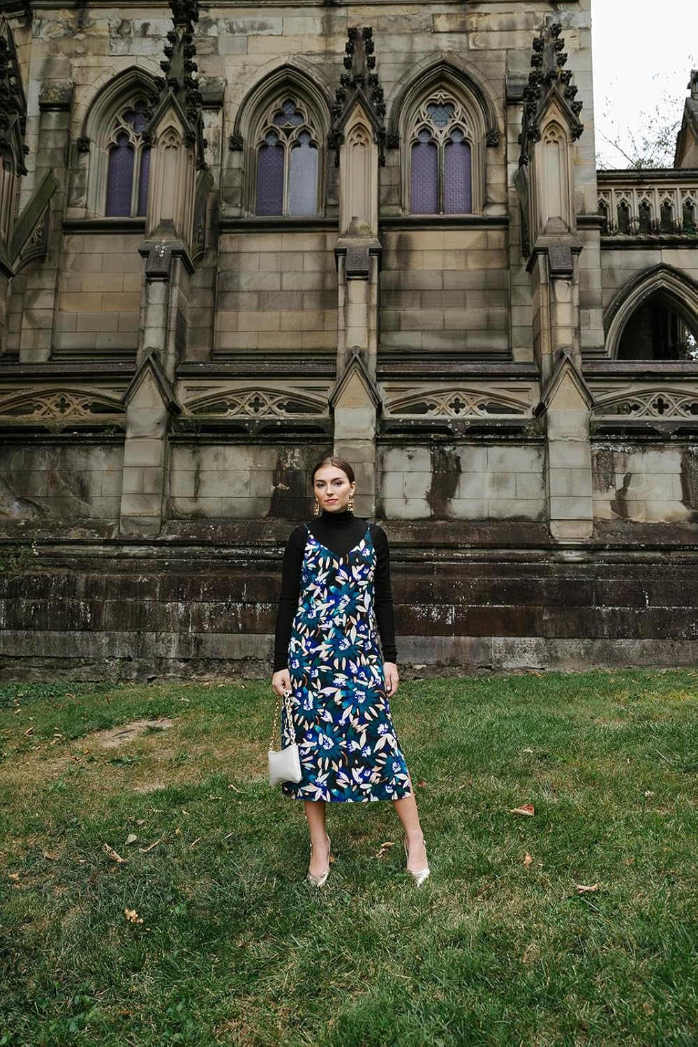 Womens Mara V-Neck Midi Slip Dress