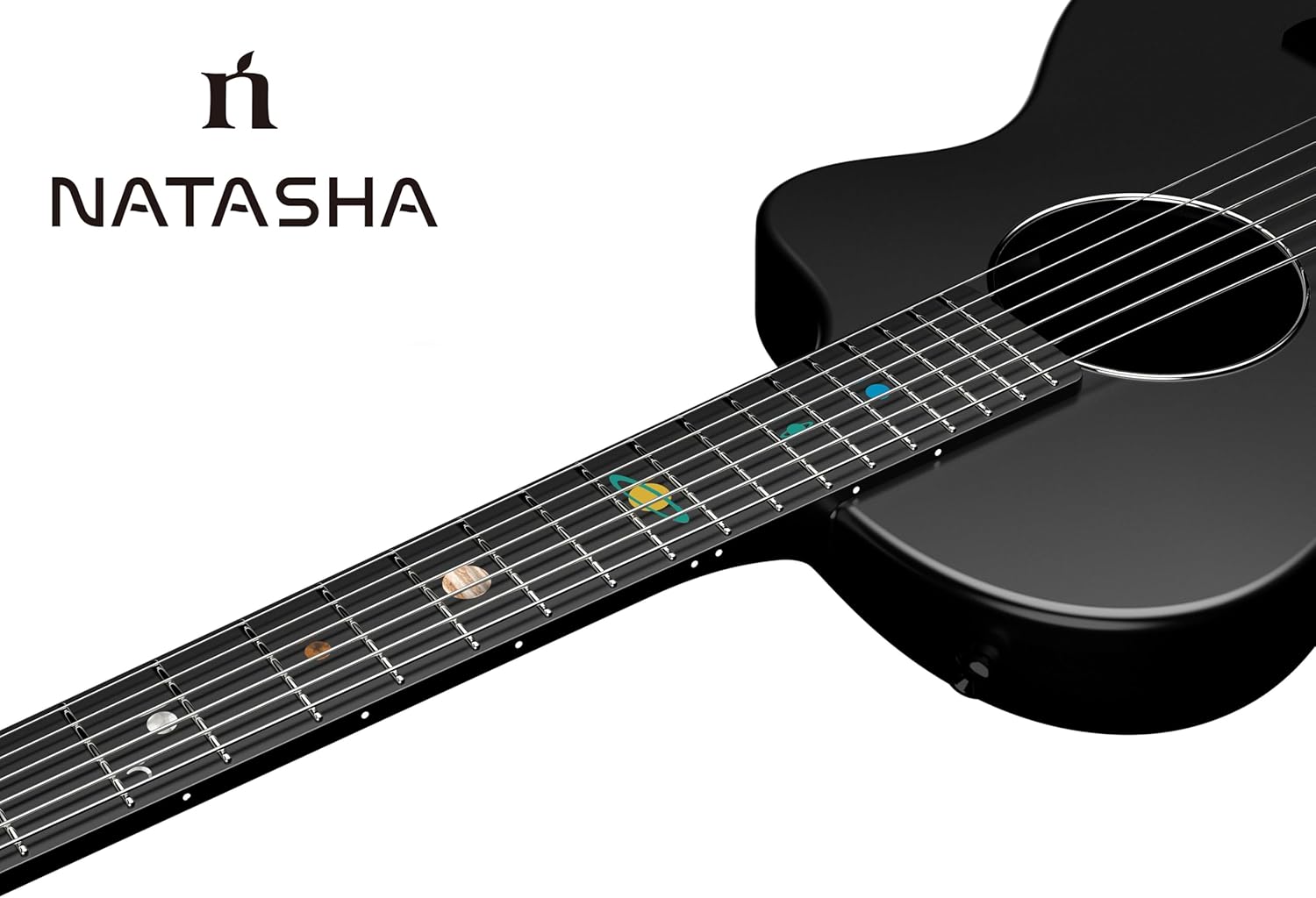 Natasha Asteroid Carbon Fiber 38-inch Folk Guitar,Acoustic Guitars/Travel Guitars,Integrated Casting With Carbon Fiber Composite Material, light and portable.