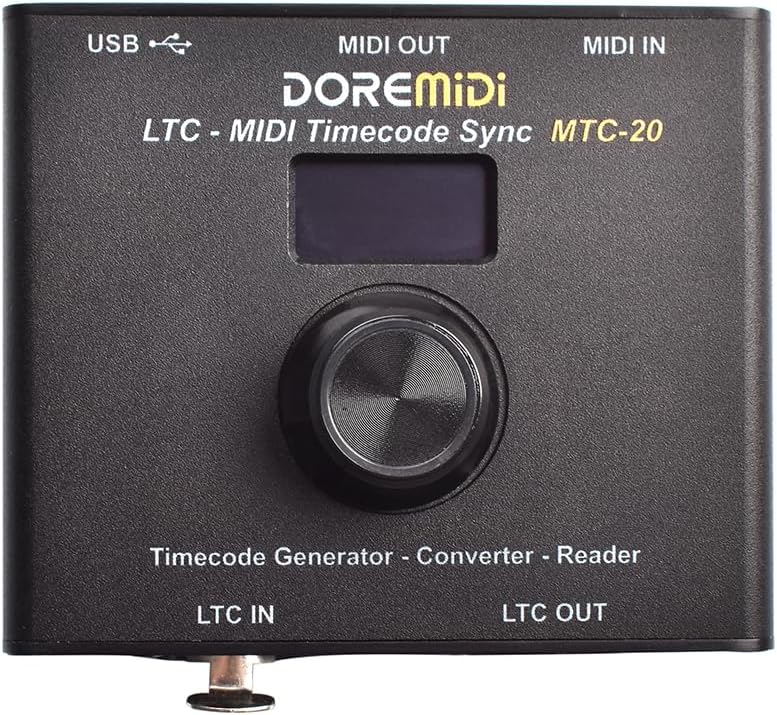 LTC-MIDI Timecode Sync (MTC-20) device to synchronize MIDI timecode and SMPTE LTC timecode MTC-20