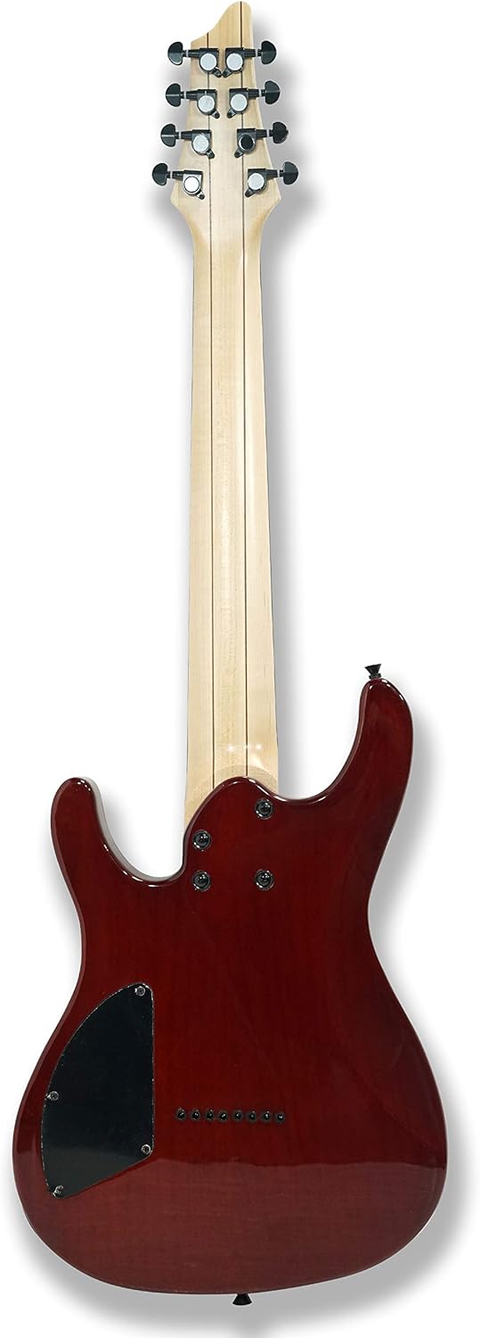 TARIO Fretless 8 String Electric Guitar Burl poplar veener top okoume Wood Body Bolt On Maple Neck Poplar Wood Body