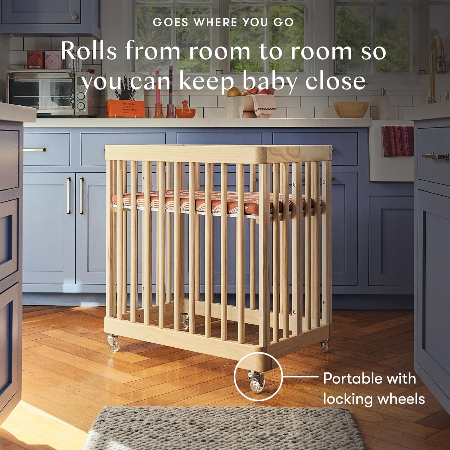 Babyletto Pogo 8-in-1 All-Stages® Convertible Crib - Conversion Kits for Bassinet, Midi Baby & Full-Size Crib to Toddler Bed, Daybed, and Baby Bed - GREENGUARD Gold Certified - Portable & Adjustable