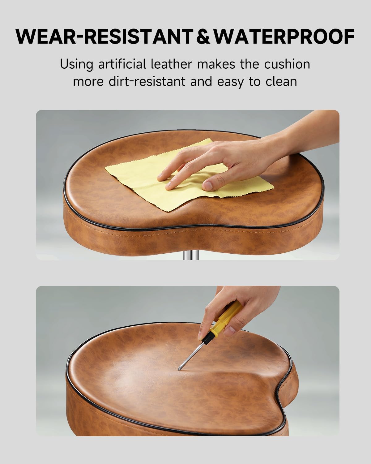 Donner Mini Electric Drum Amp 20W Wireless Electronic Amplifier DDA-20 Portable for Home Practice with Donner Saddle Drum Throne Height Adjustable Padded Seat Stool Brown