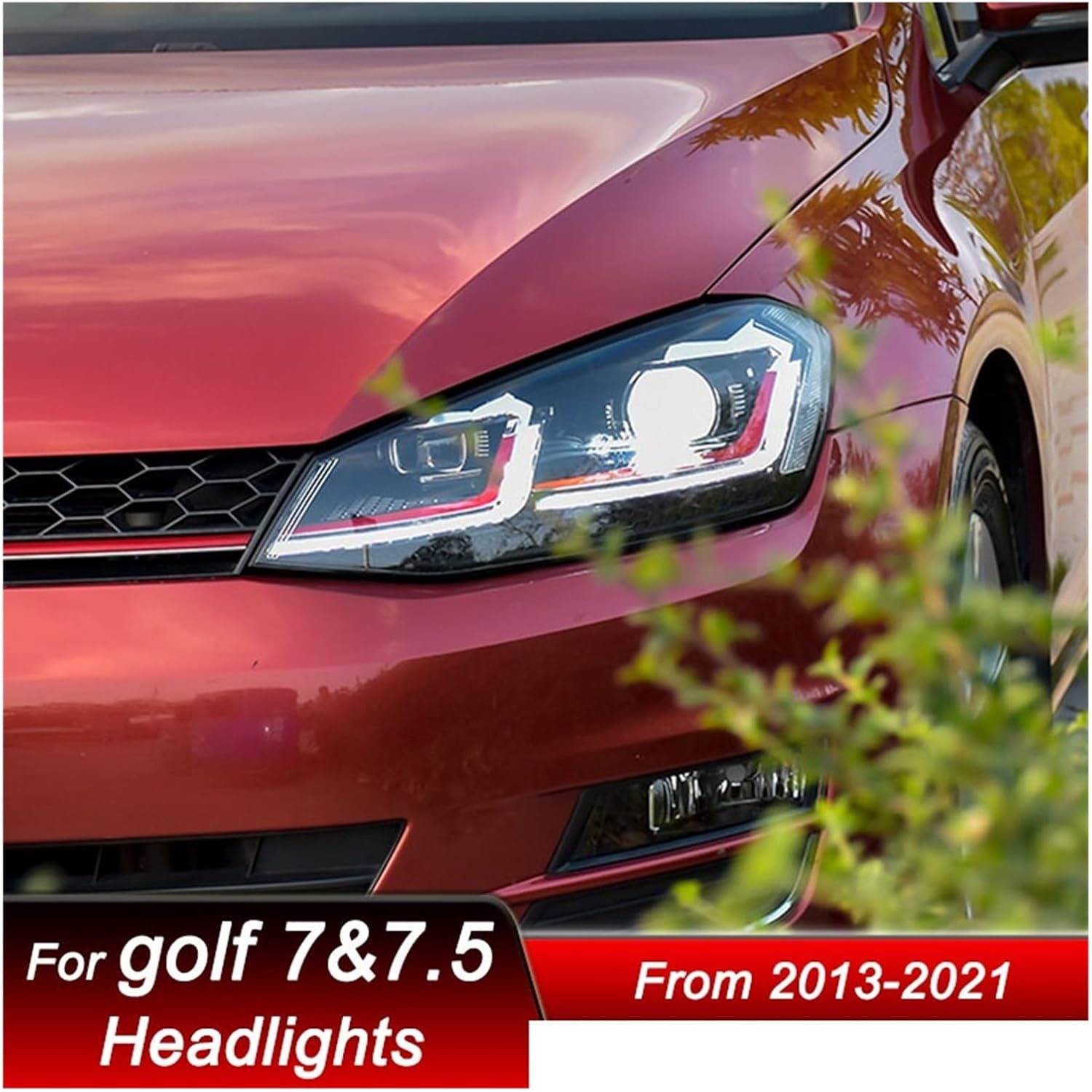 Car LED Headlights Compatible For VW Golf 7 7.5 MK7 R Gti 2013-2021 LED Auto Headlamp Assembly Projector Lens Accessories Kit