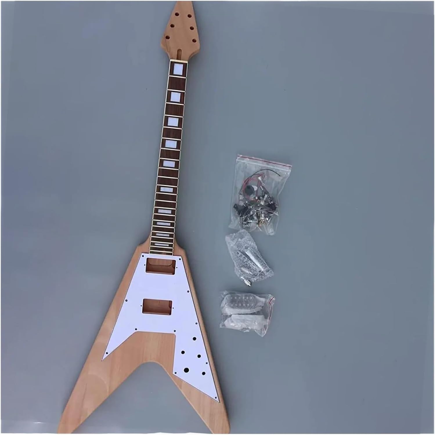 Guitar Body Guitar Replacement Parts 1set Guitar Kit 22 Guitar Neck Guitar Body Mahogany Rosewood Flying V Block With Part