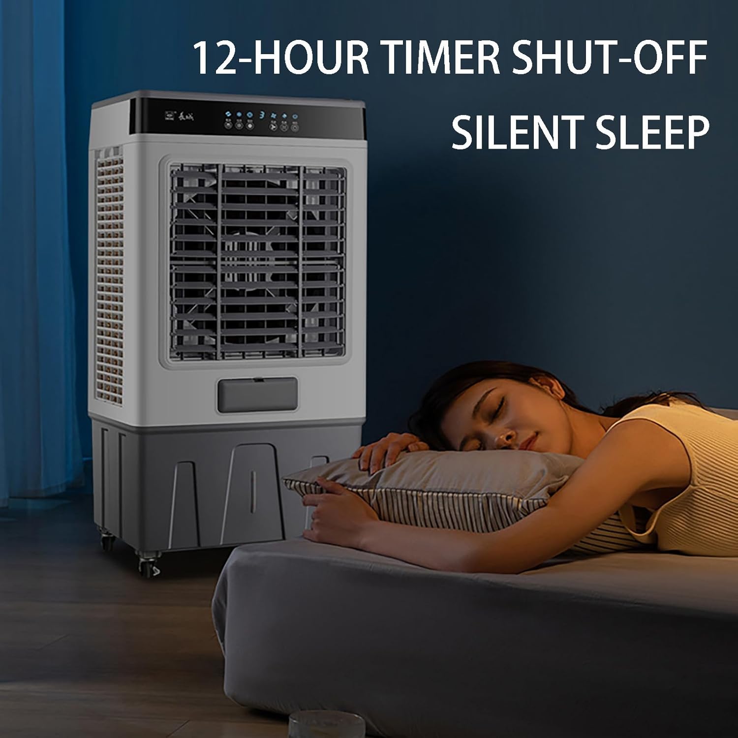 3-Speed Portable Air Conditioner Evaporative Cooler with Extra-Large Water Tank for Enhanced Cooling EfficiencySuitable for Large Rooms Gray 23.2in*15.7in*51.2in