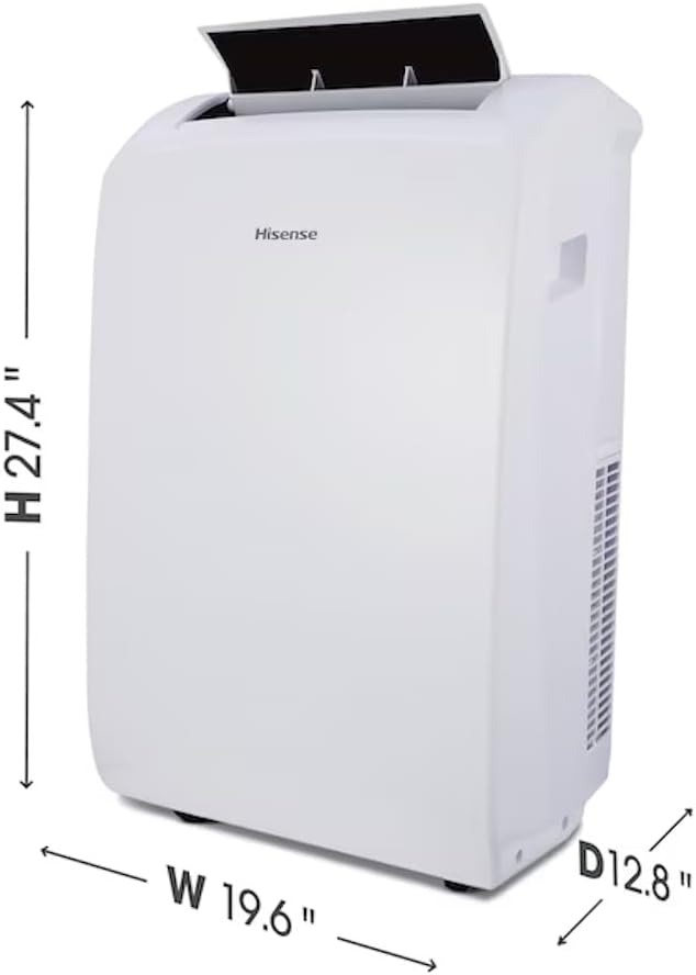 Hisense 8000-BTU SACC (115-Volt) White Vented Wi-Fi enabled 3 modes (Cooling, Fan, Dehumidifier), Portable Air Conditioner, Noise Level dB 50, Remote, Cools 350-sq ft AP0822CW1W (Renewed)