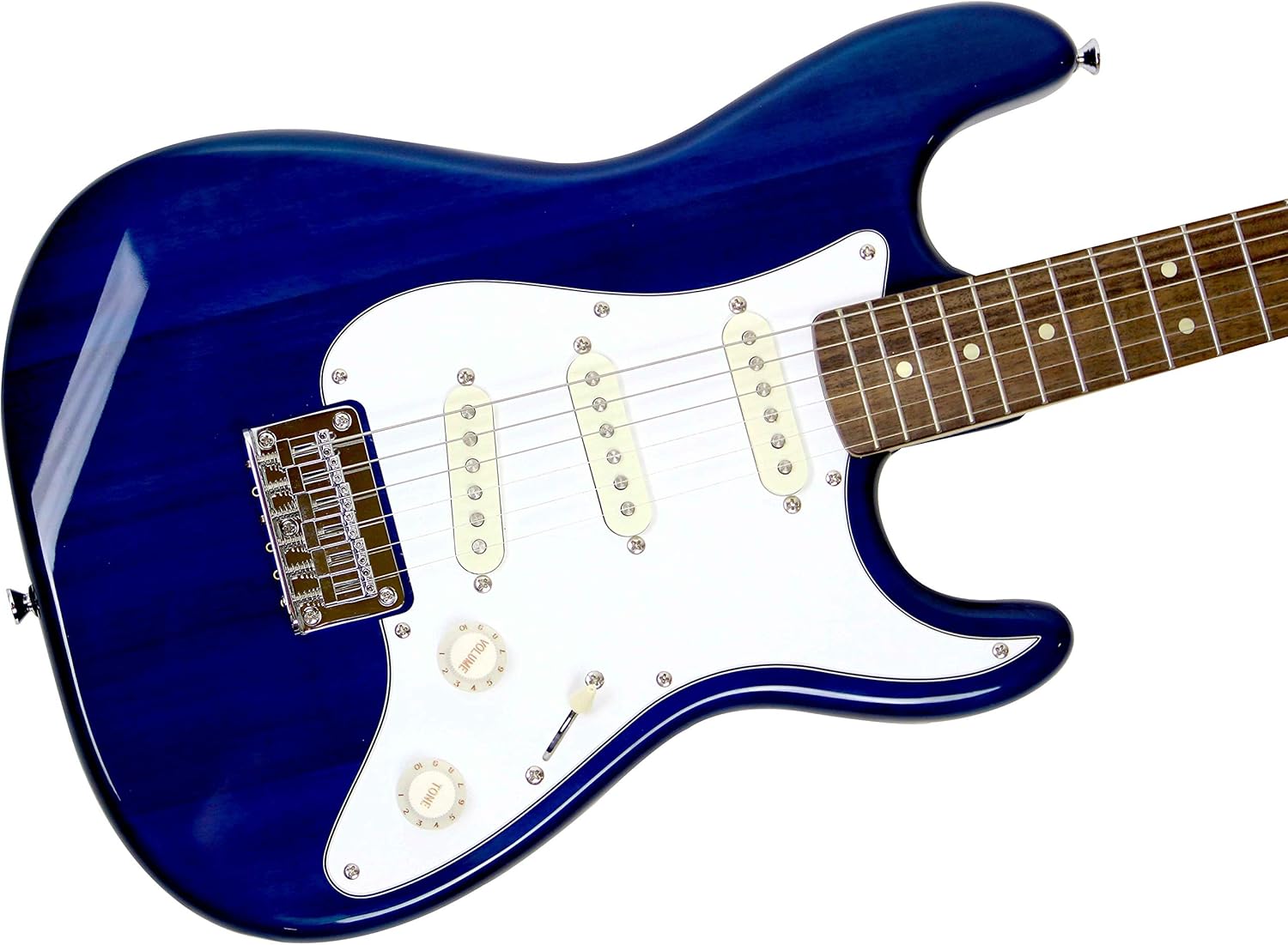 Squier by Fender Short Scale Stratocaster Pack with Frontman 10G Amp, Cable, Strap, and Picks - Blue