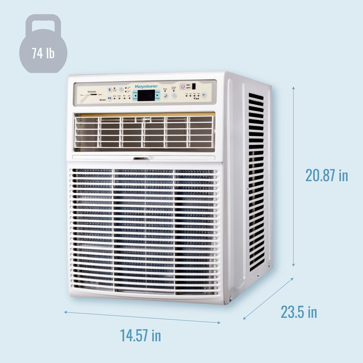 Keystone 10,000 BTU Slider Window Air Conditioner and Dehumidifier, 115V Air Conditioner Window Unit for Bedroom, Living Room, and Small-Medium Sized Rooms up to 450 Sq.Ft, 4-Way Air Direction Control