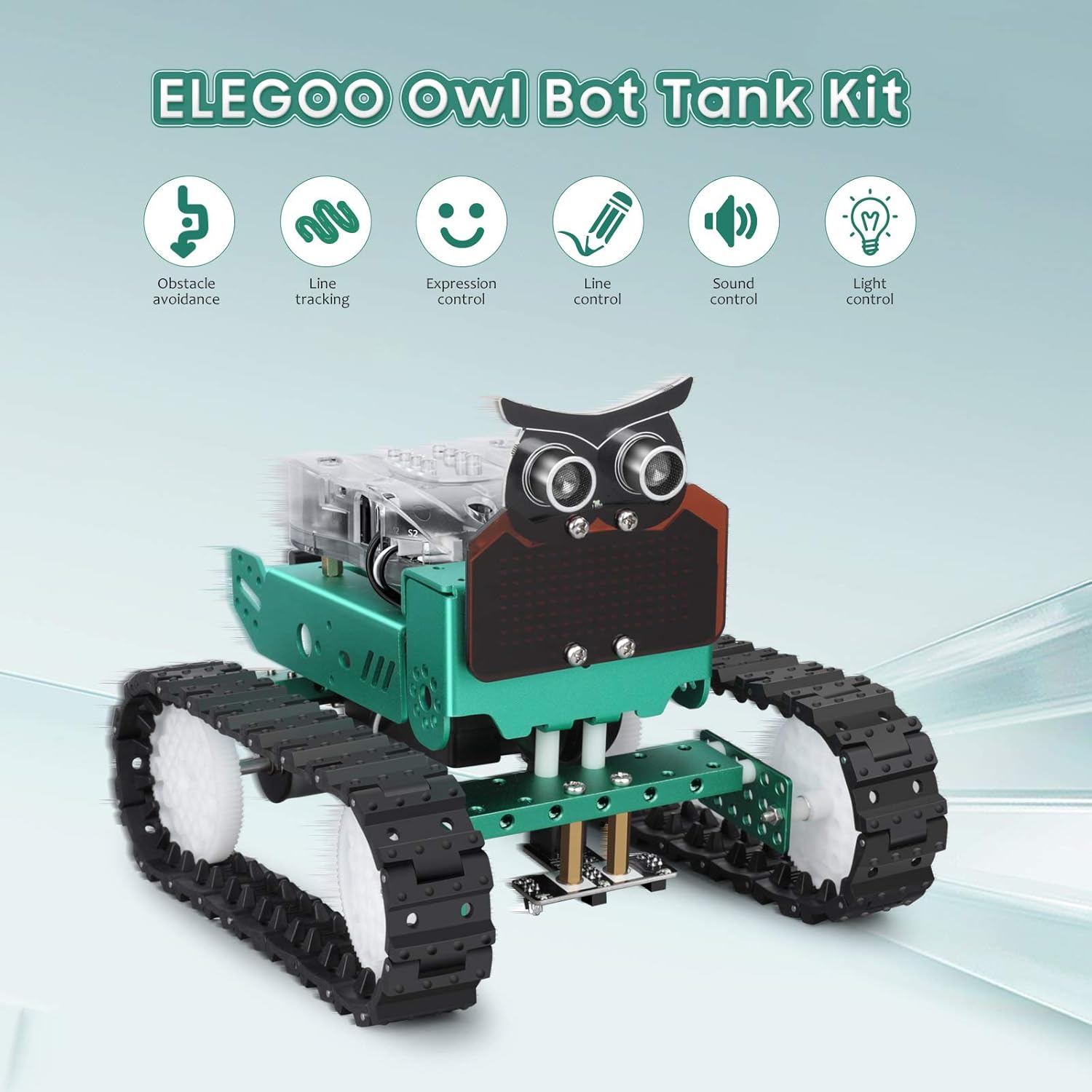 ELEGOO Owl Smart Robotic Car Kit V2.0 for Arduino Robotics for Kids Ages 8-12 12-16 STEM Science Kits Coding Robots Toys for 8+ Year Old Boys Girls Teens Circuits Engineering Building Projects
