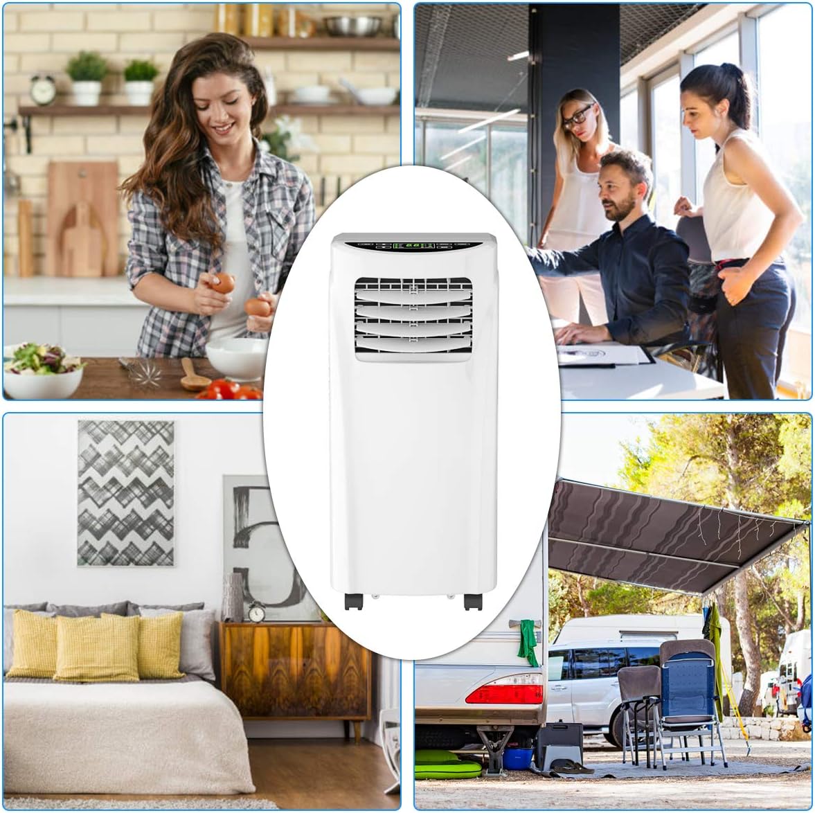 3-IN-1 Portable Air Conditioner, 8000 BTU Cool Floor AC Unit with Dehumidifier, Remote Control, Complete Window Mount & Exhaust Kit, Air Conditioner for Office, Dorms