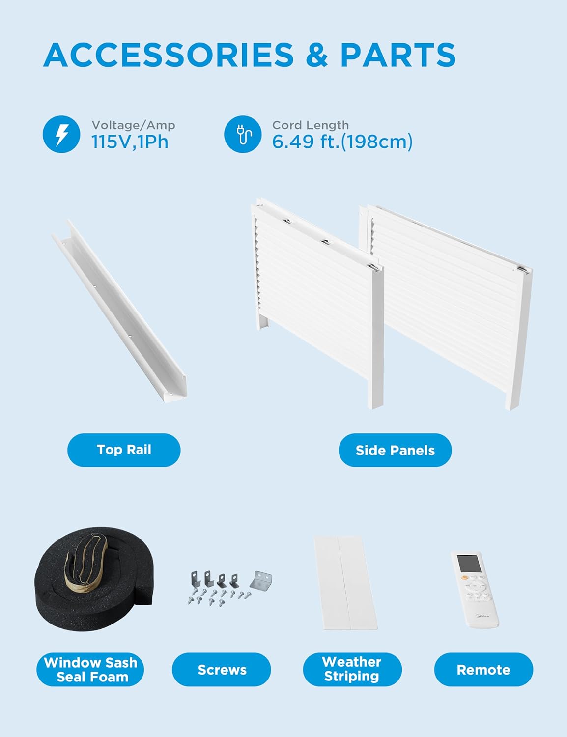 Midea 8,000 BTU Smart Inverter Air Conditioner Window Unit with Heat and Dehumidifier – Cools up to 350 Sq. Ft., Energy Star Rated, Quiet Operation, Electronic Controls, Remote Control, White